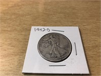 1942-D SILVER Walking Liberty Half Dollar in Case