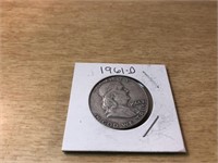 1961-D Silver Franklin Half Dollar in Case