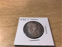 1957 Silver Franklin Half Dollar in Case