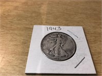 1943 SILVER Walking Liberty Half Dollar in Case