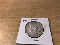 1957-D Silver Franklin Half Dollar in Case