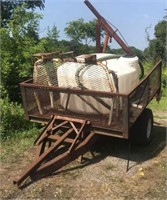 Single axle trailer, tank, pump, no title