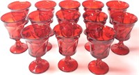 13 Fostoria Ruby Red Jamestown Water Goblets