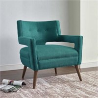 Sheer Teal Upholstered Fabric Armchair