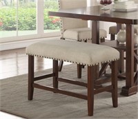 Cream Seat Counter Height Bench