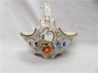 HAND PAINTED DRESDEN BASKET 5.5"T