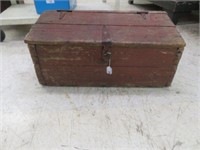 PRIMITIVE WOODEN TOOL BOX WITH CONTENTS