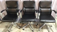 3 Leather Office Chairs