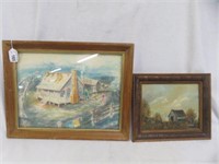2PC FRAMED WATERCOLOR "DOWN HOME" BY DON PYLES