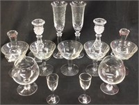 Vintage Crystal Clear Glass Lot