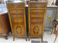 ANTIQUE FRENCH STYLE  MAHOGANY INLAID SIDE