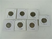 Seven Buffalo Nickels
