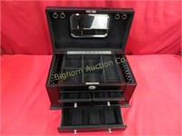 Jewelry Box w/ 3 Drawers & 2 Side Compartments
