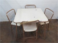 Folding Card Table w/ 4 Chairs 5pc lot