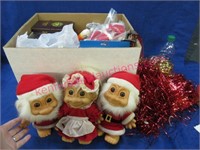 box of Christmas decorations