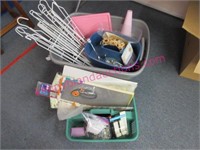 tote with hooks -sewing items-2 carrying trays-etc