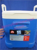 blue igloo cooler (holds 75 cans)