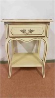 FRENCH PROVINCIAL END TABLE WITH SINGLE DRAWER