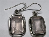 $320. S/Silver Rose Quartz Earrings