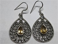 $360. S/Silver Citrine Earrings