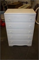 White 5 Drawer Dresser 29.75 x 16.75 x 42.5H