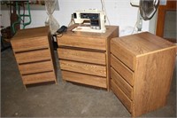 Sewing Machine with 3 Piece Cabinet & Stool