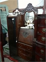 Antique Oak Side By Side Secretary Desk
