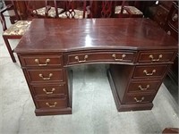 Bow Front Vintage Solid Mahogany Desk