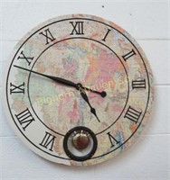 Montana Map Wall Clock w/ Pendulum Uses 1 D-Cell