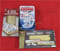 Cardinals Dominoes w/ Wood Racks & Tray