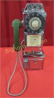 Vintage Authentic Pay Phone w/ Key Chrome Body