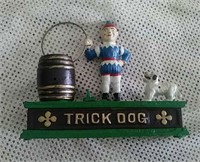 Cast Iron Trick Dog Bank 8" long