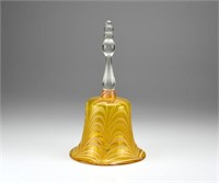 Large antique yellow glass Victorian wedding bell
