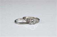 Art Deco platinum and diamond engagement ring