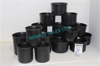 LOT,18PCS ASSORTED SIZE ROUND PLASTIC CONTAINERS