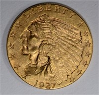 1927 $2 1/2 GOLD INDIAN HEAD