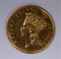 1861 $3.00 GOLD  AU/BU