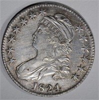1824 CAPPED BUST HALF DOLLAR  AU/UNC