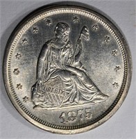1875-S SEATED LIBERTY TWENTY CENTS