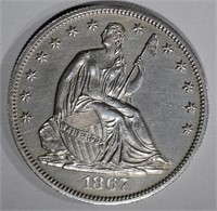 1867 SEATED LIBERTY HALF DOLLAR