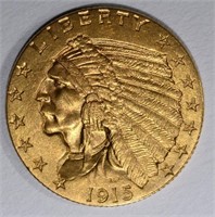 1915 $2 1/2 GOLD INDIAN HEAD