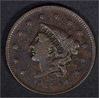 1837 LARGE CENT  XF