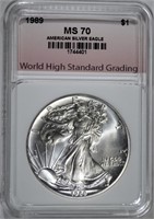 1989 AMERICAN SILVER EAGLE WHSG GRADED