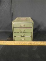 Vintage Petite 4 Drawer Steel File A Way Chest