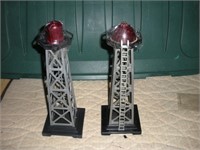 MARX Tin Tower Lights 2 Pcs-1 Lot