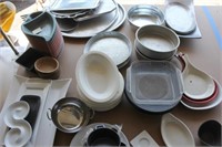 table lot of asstd dishes