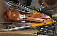 box w/tongs, ladles, utensils
