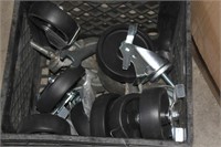 crate of approx 12 good swivel & locking casters
