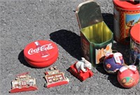 Asstd Coca-Cola items: bottles, tins, calendars