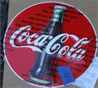 2 round tin litho Coca-Cola signs
